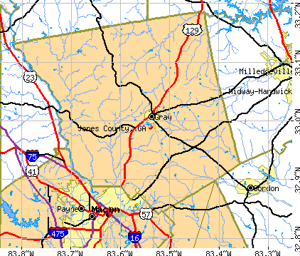 Jones County, GA map