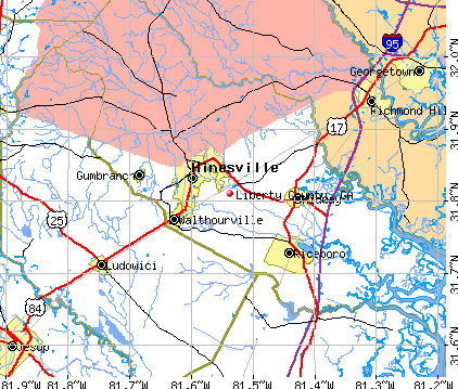 Liberty County, GA map
