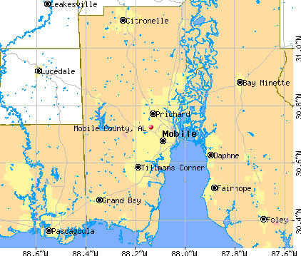 Mobile County, AL map