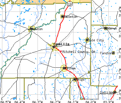 Mitchell County, GA map