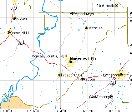 Monroe County, AL map