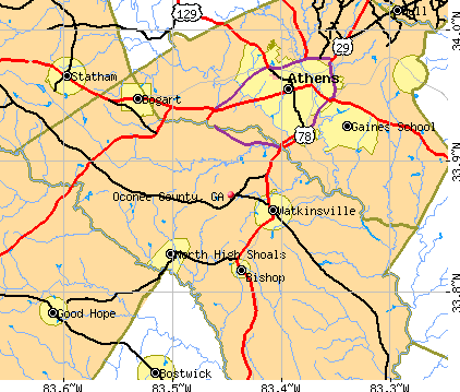 Oconee County, GA map