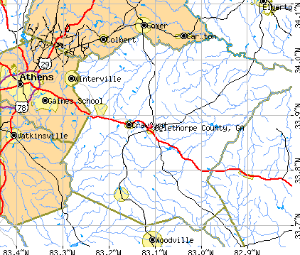 Oglethorpe County, GA map