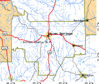 Bullock County, AL map