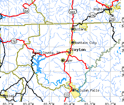 Rabun County, GA map