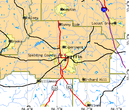 Spalding County, GA map