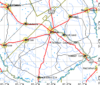 Telfair County, GA map