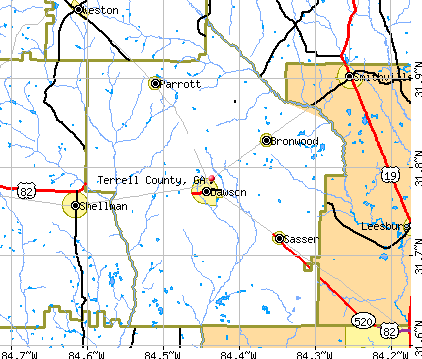 Terrell County, GA map