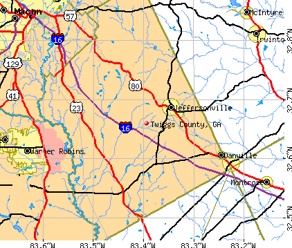 Twiggs County, GA map