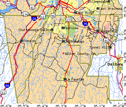 Walker County, GA map