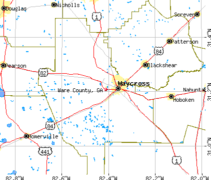 Ware County, GA map