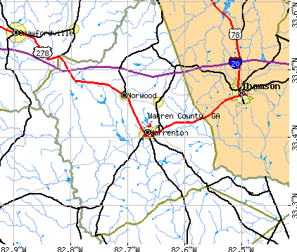 Warren County, GA map