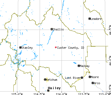 Custer County, ID map