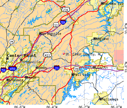 St. Clair County, AL map