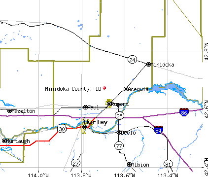 Minidoka County, ID map