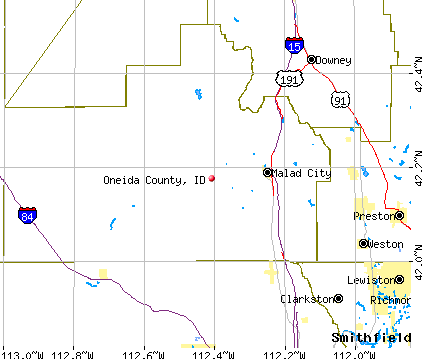 Oneida County, ID map