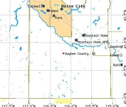 Owyhee County, ID map