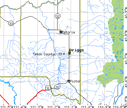 Teton County, ID map
