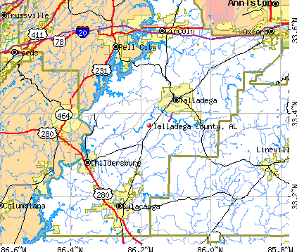 Talladega County, AL map