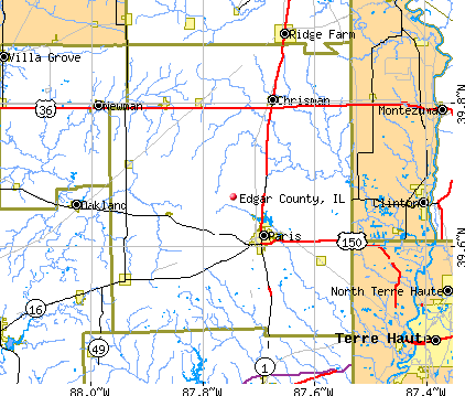 Edgar County, IL map