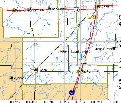 Ford County, IL map