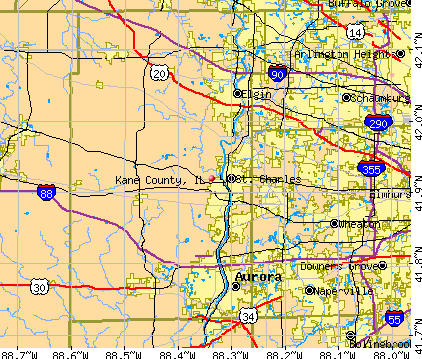 Kane County Zip Code Map - United States Map
