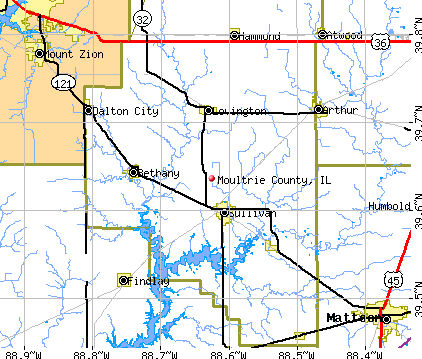 Moultrie County, IL map