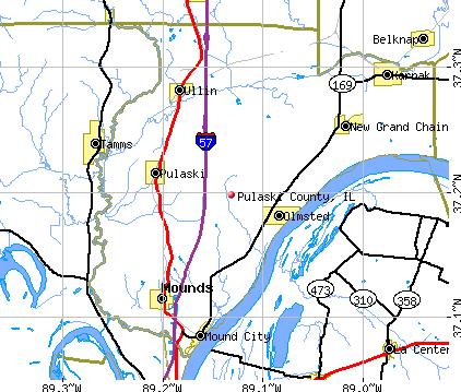 Pulaski County, IL map