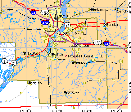 Tazewell County, IL map