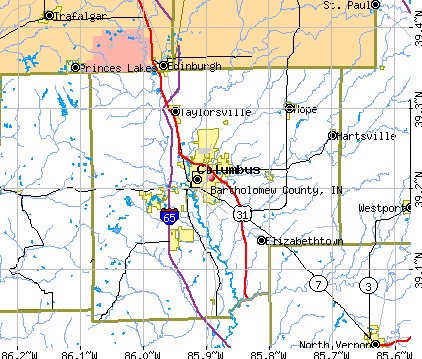 Bartholomew County, IN map
