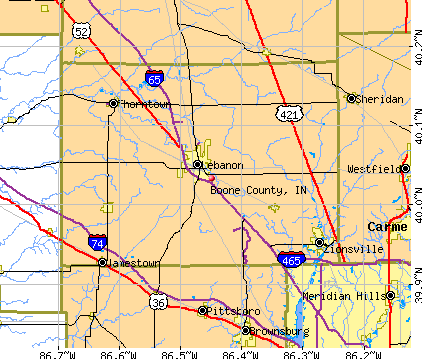 Boone County, IN map
