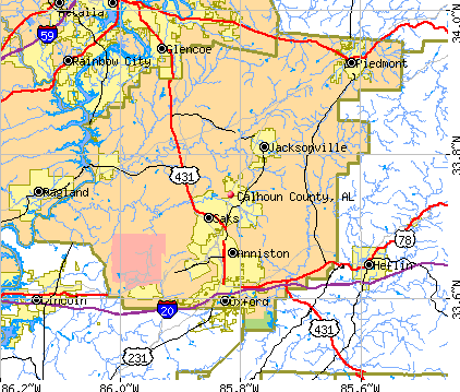 Calhoun County, AL map