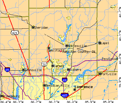 Hamilton County, IN map