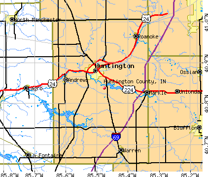 Huntington County, IN map