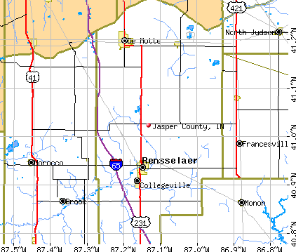 Jasper County, IN map
