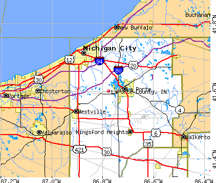 La Porte County Indiana Map - Oconto County Plat Map