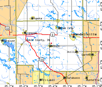 Noble County, IN map