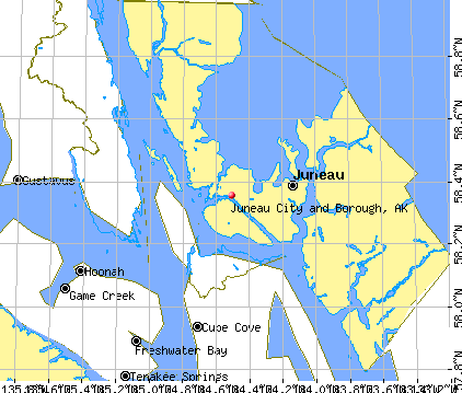 Juneau City and Borough, AK map