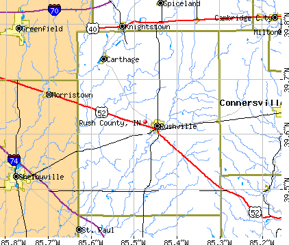 Rush County, IN map