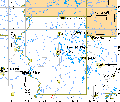 Sullivan County, IN map