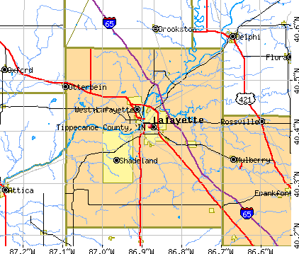 Tippecanoe County, IN map