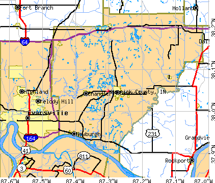 Warrick County, IN map