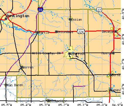 Wells County, IN map