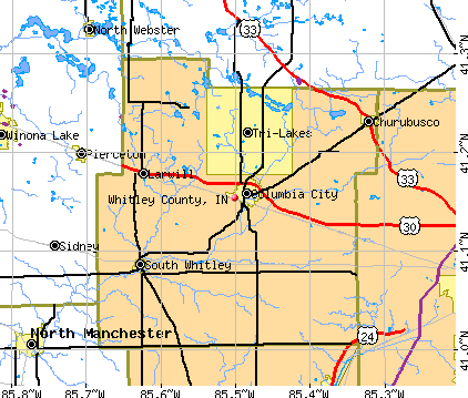 Whitley County, IN map