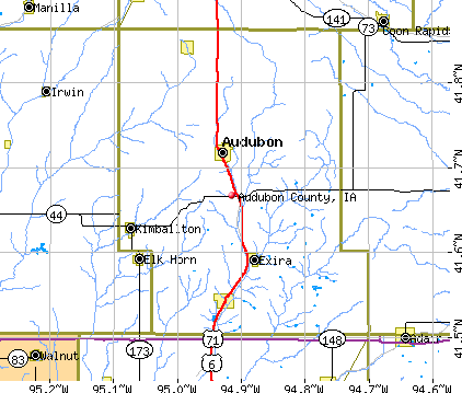 Audubon County, IA map