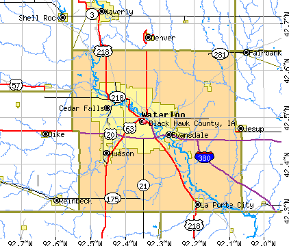 Black Hawk County, IA map