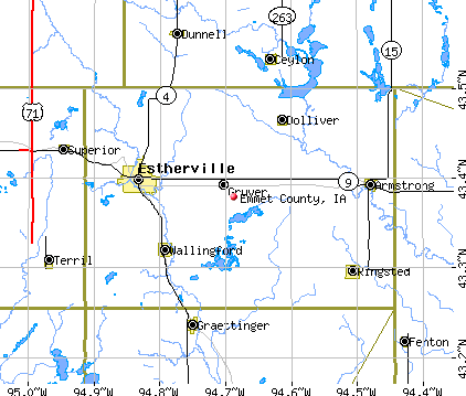 Emmet County, IA map