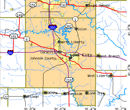 Johnson County, IA map