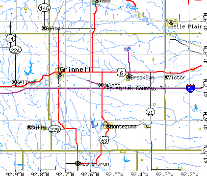 Poweshiek County, IA map