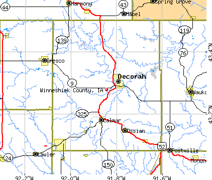 Winneshiek County, IA map